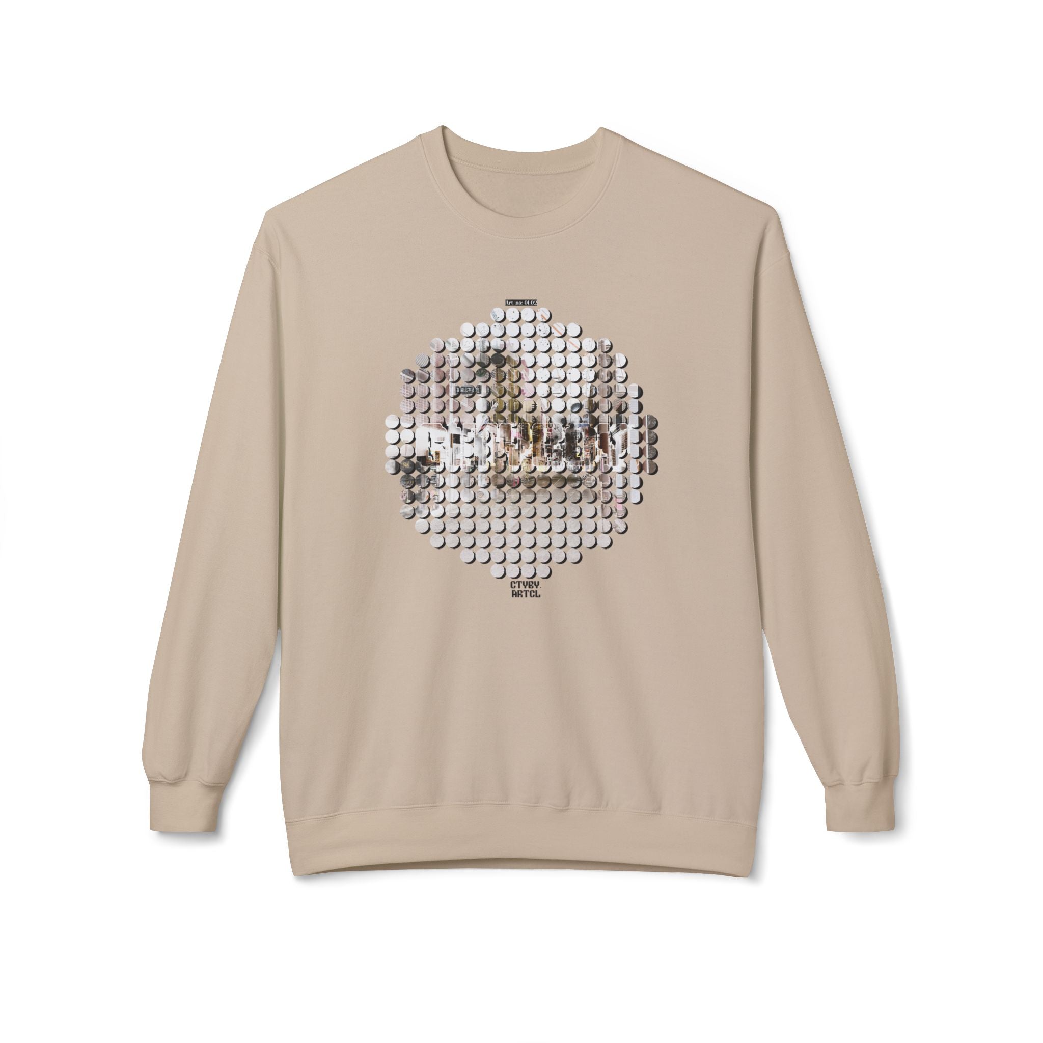 Tengachaya Circle Dot Screentone Simulation Graphic Crewneck Soft fleece Sweatshirt - Vintage Colours (Cityboy Article no: 01.02)
