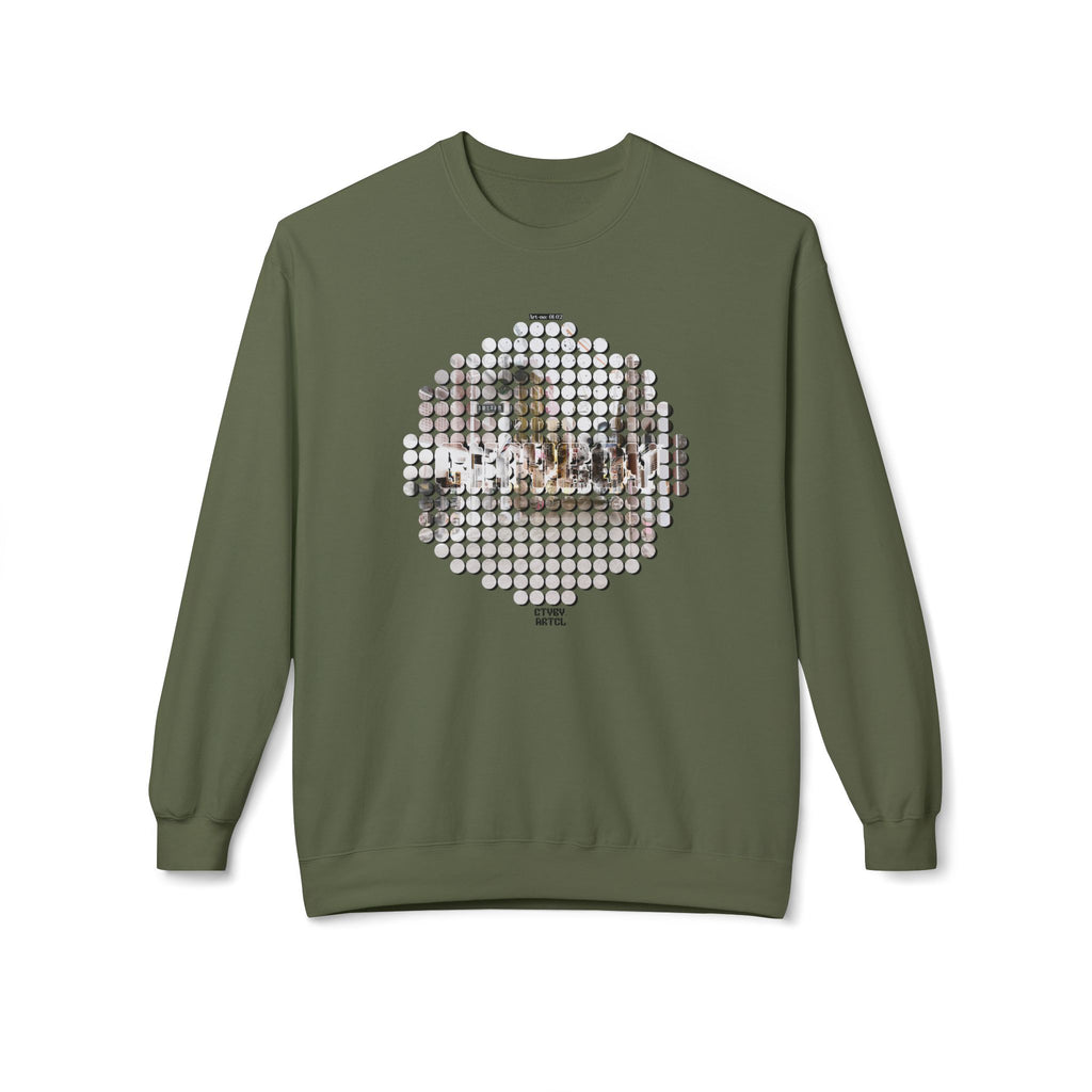 Tengachaya Circle Dot Screentone Simulation Graphic Crewneck Soft fleece Sweatshirt - Vintage Colours (Cityboy Article no: 01.02)