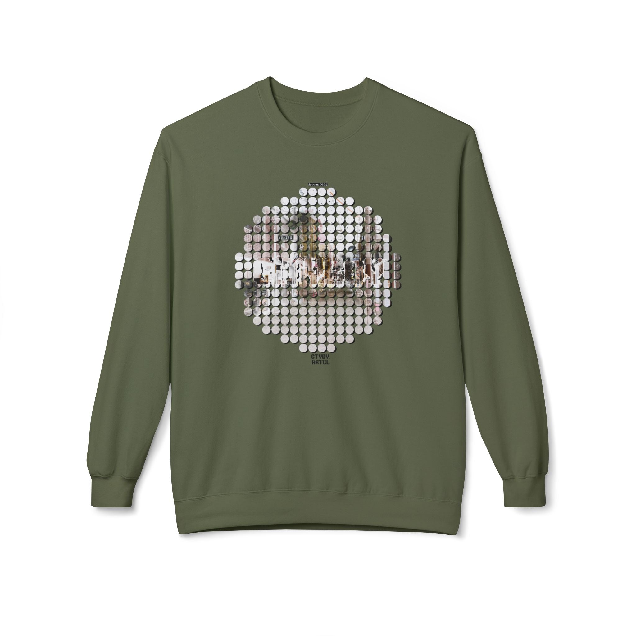 Tengachaya Circle Dot Screentone Simulation Graphic Crewneck Soft fleece Sweatshirt - Vintage Colours (Cityboy Article no: 01.02)