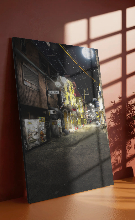 Night time in Tengachaya Stretched Canvas