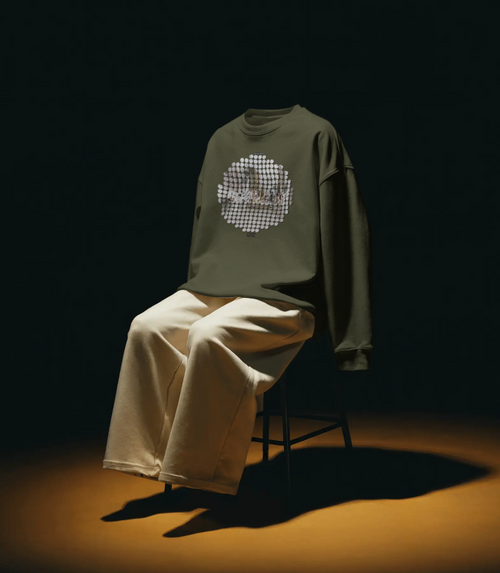 Tengachaya Circle Dot Screentone Simulation Graphic Crewneck Soft fleece Sweatshirt - Vintage Colours (Cityboy Article no: 01.02)