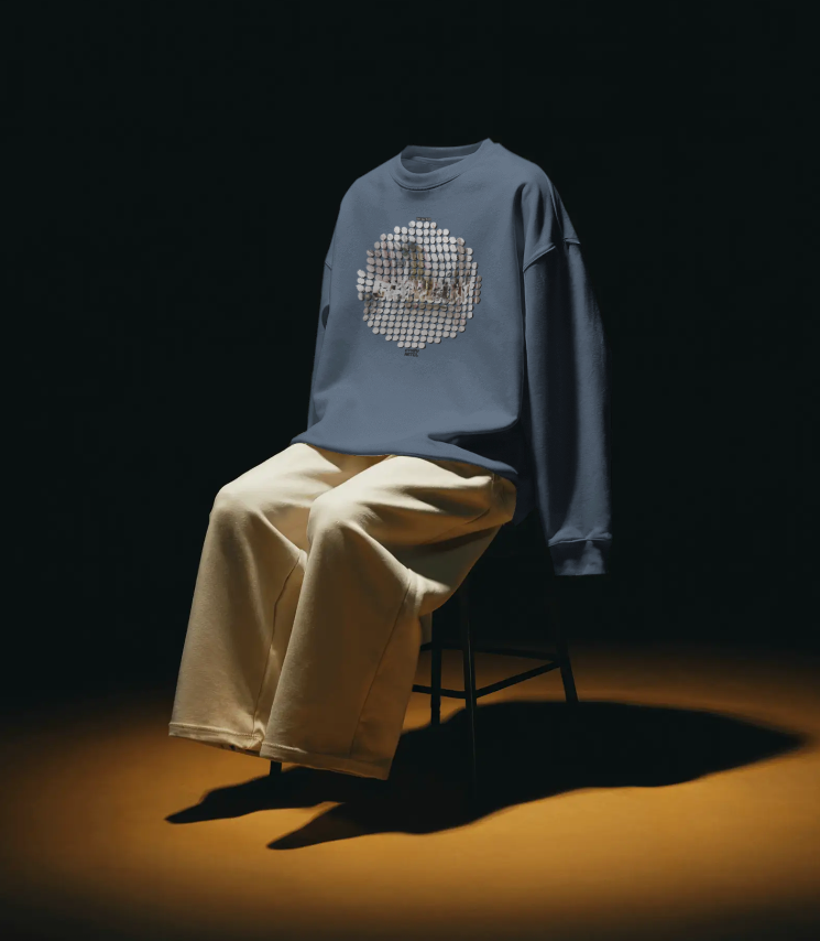 Tengachaya Circle Dot Screentone Simulation Graphic Crewneck Soft fleece Sweatshirt - Vintage Colours (Cityboy Article no: 01.02)