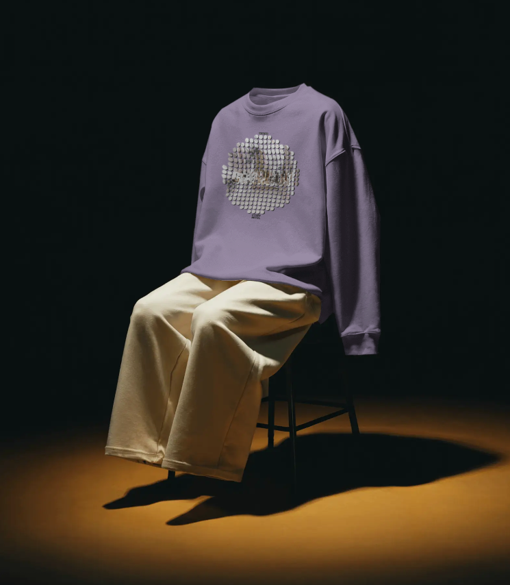 Tengachaya Circle Dot Screentone Simulation Graphic Crewneck Soft fleece Sweatshirt - Vintage Colours (Cityboy Article no: 01.02)