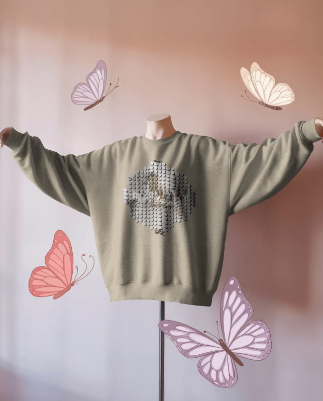 Tengachaya Circle Dot Screentone Simulation Graphic Crewneck Soft fleece Sweatshirt - Vintage Colours (Cityboy Article no: 01.02)