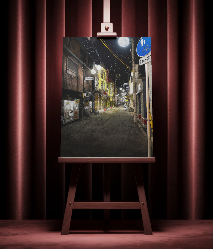 Night time in Tengachaya Stretched Canvas