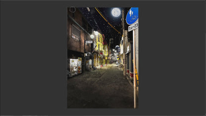 Night time in Tengachaya - Digital Print